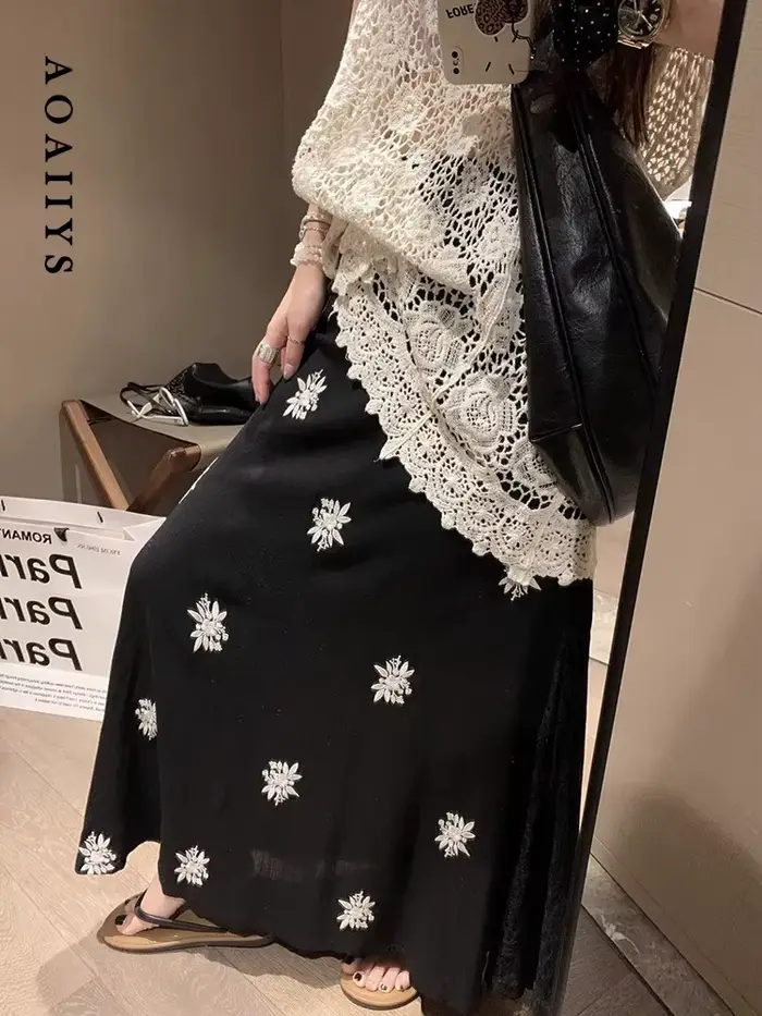Aoaiiys – jupes noires pour femmes