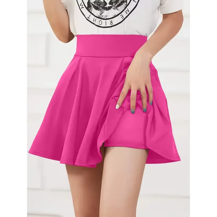 Women's Half Body Skirt Sweet Style Slim Knit Solid Colour A-line