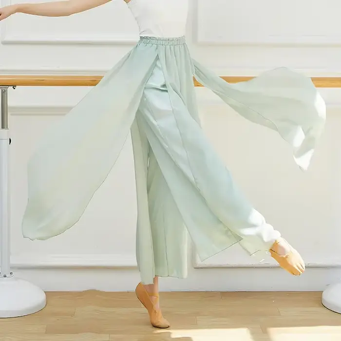 Pantalon en Mousseline de Soie Satin pour Femmes Taille Haut, Confortable, Élégant, Doux, Ample, Moderne, Danse, Yoga, Occasions Spéciales