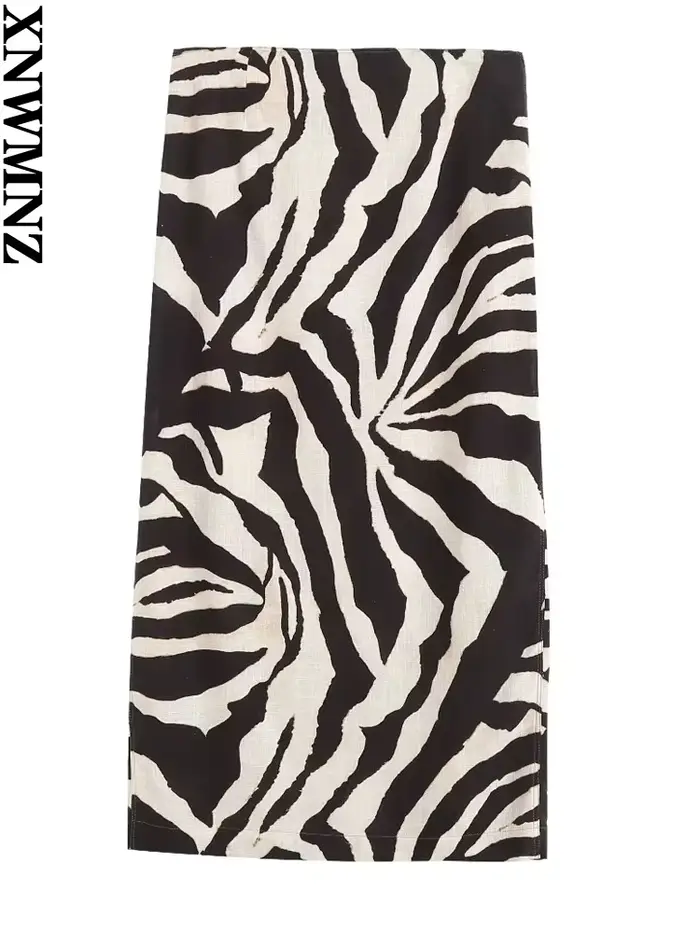 XNWMNZ – jupe fendue en lin mélangé pour femmes