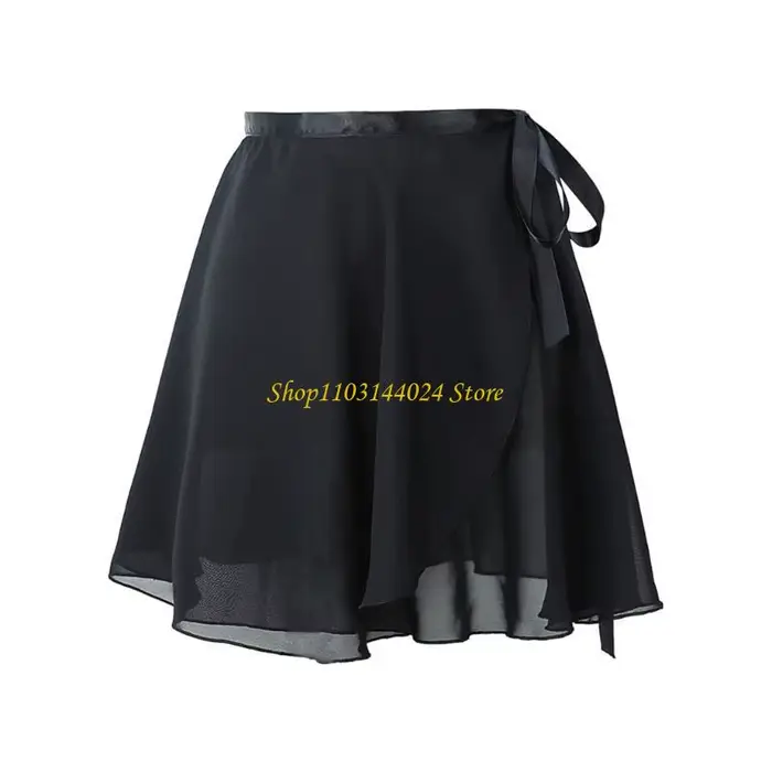 N5KE – jupe portefeuille Ballet en mousseline soie pour femmes, jupe danse asymétrique pour filles, 