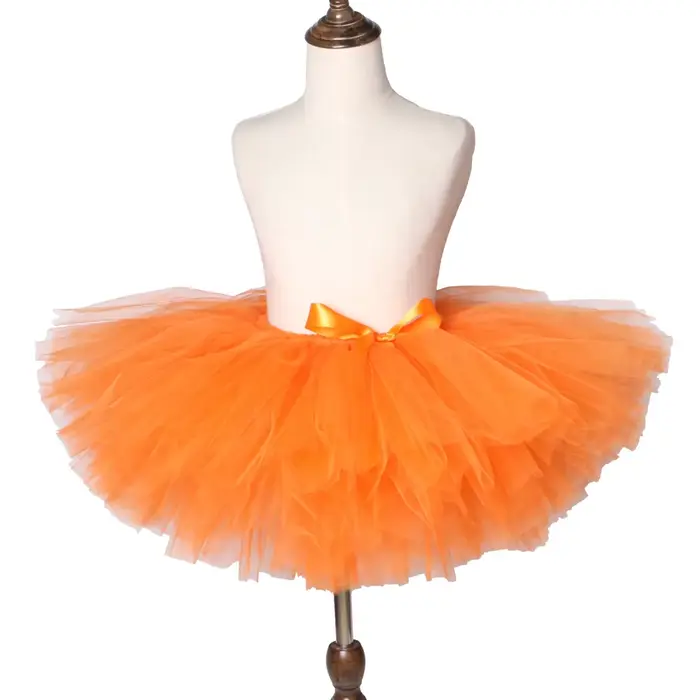 Jupe tutu en tulle orange pour filles