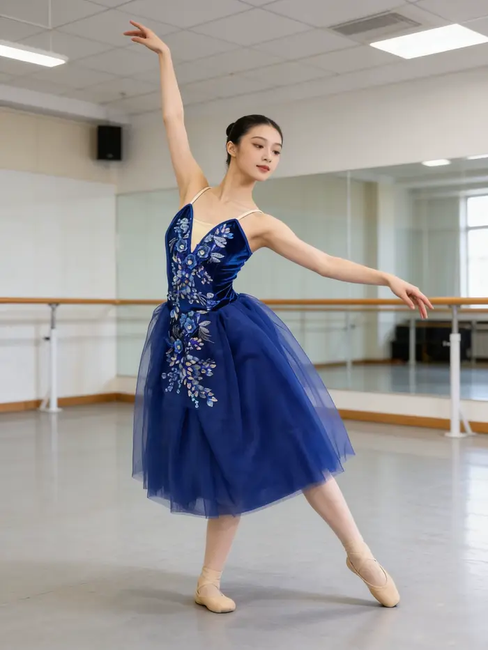 Robe longue bleue de ballerine pour adultes