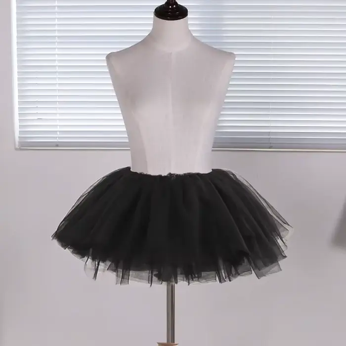 Sous-jupe Lolita en Tulle bouffant blanc et noir pour femmes