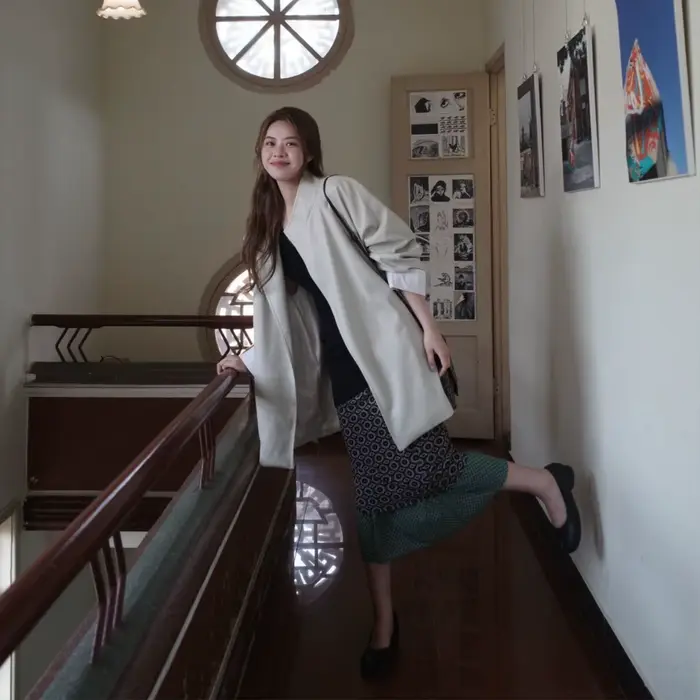 Jupe tendance rétro à motifs géométriques