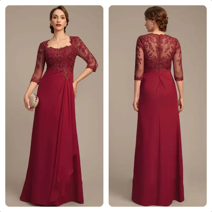 Robes de mariée pour mère de la mariée en bordeaux