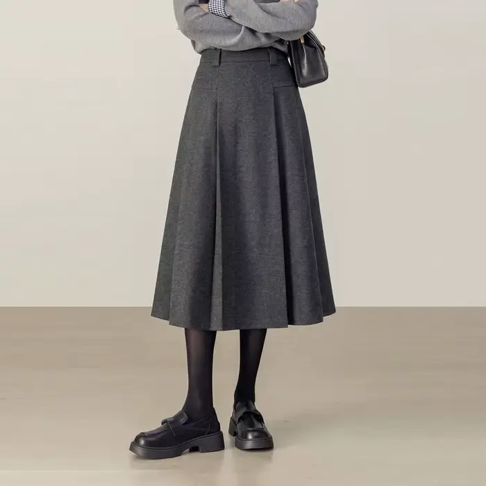 Jupe en laine mélangée SENTUBILA pour femme, nouvelle collection 2026, tenue de bureau, jupe longue 