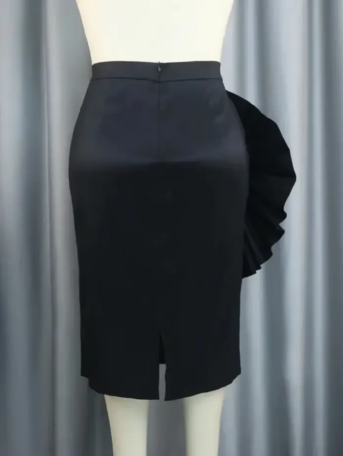 Jupe empire personnalisée rouge appliques brillantes haute taille soirée cocktail haut de gamme pour femmes occassions spéciales