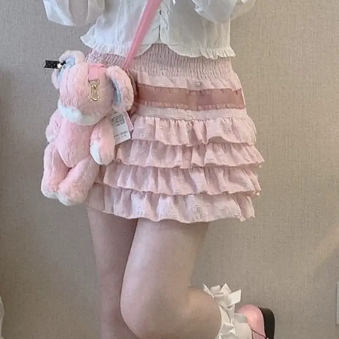 Gaono Lolita gâteau Mini jupes femmes japonais a-ligne taille haute jupe plissée Girly Kawaii amour Y2k