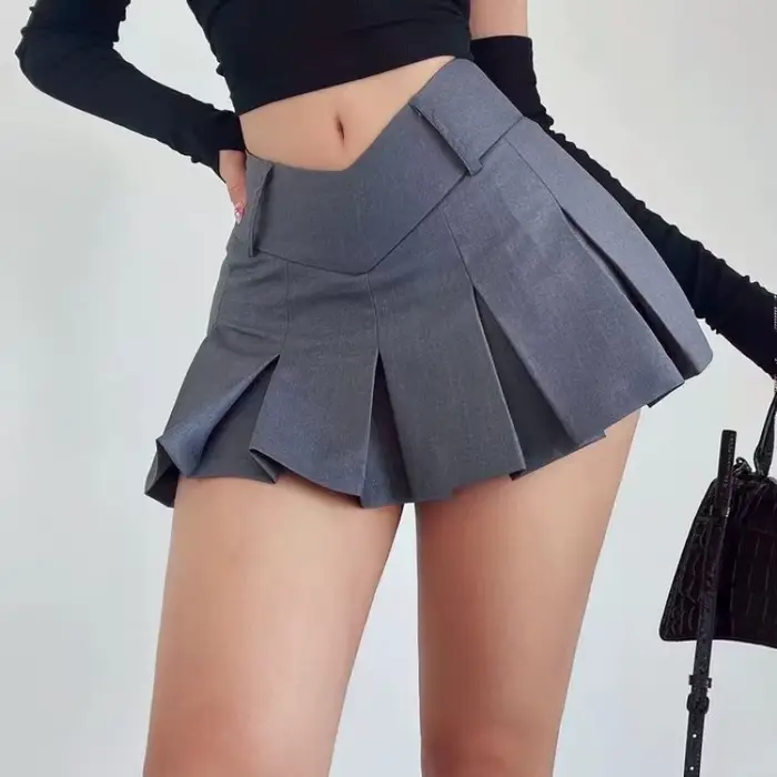 Nouvelle jupe de Tennis de Fitness pour femmes taille haute amincissante faux pantalon jupe pliante demi-corps Anti-lumière deux pièces élégante pour sport et sorties