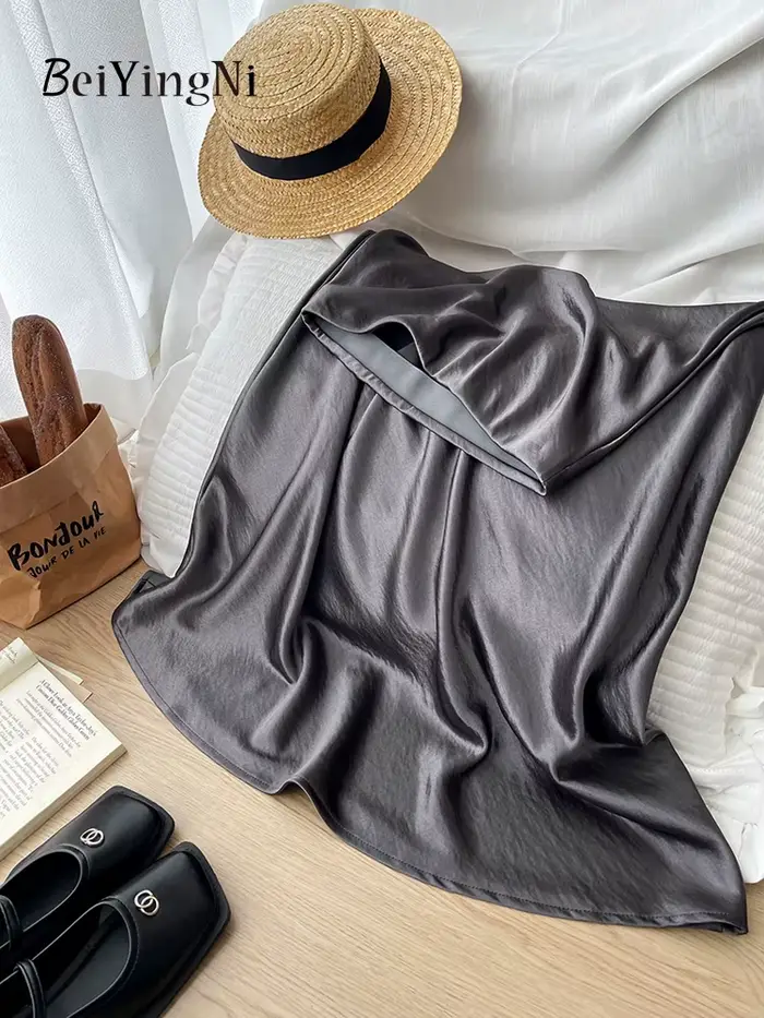 Beiyingni français Vintage femmes Satin jupe élégante luxe nouvelle mode coupe ajustée bureau dames 