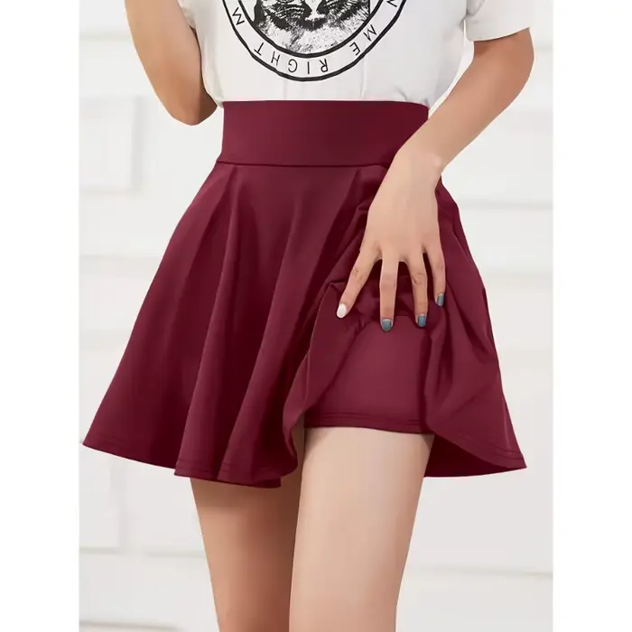 Women's Half Body Skirt Sweet Style Slim Knit Solid Colour A-line