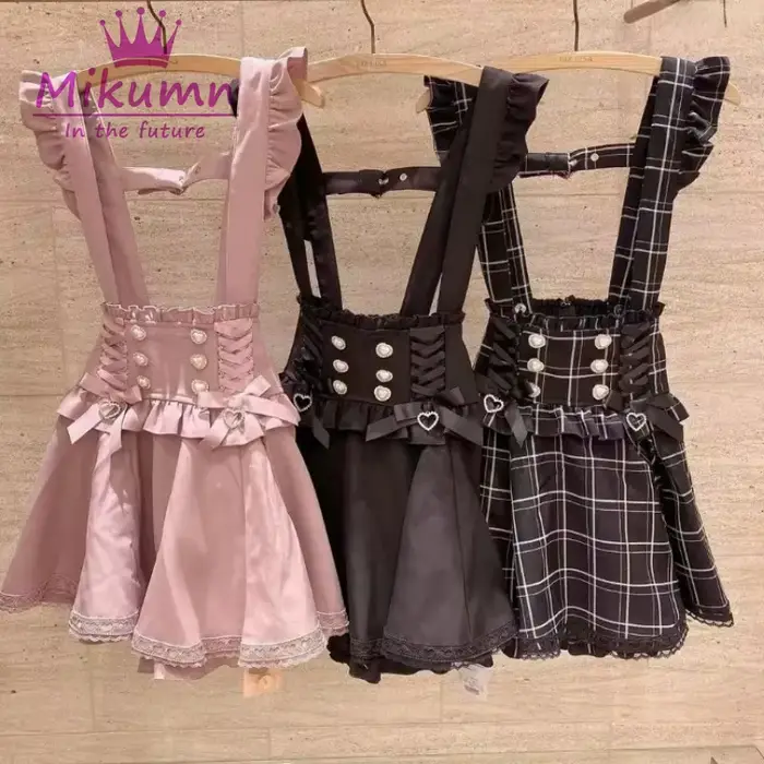 Jupe Mikumn style Lolita rétro Y2K avec volants et haut élastique pour jeunes filles occasions spéciales et quotidiennes