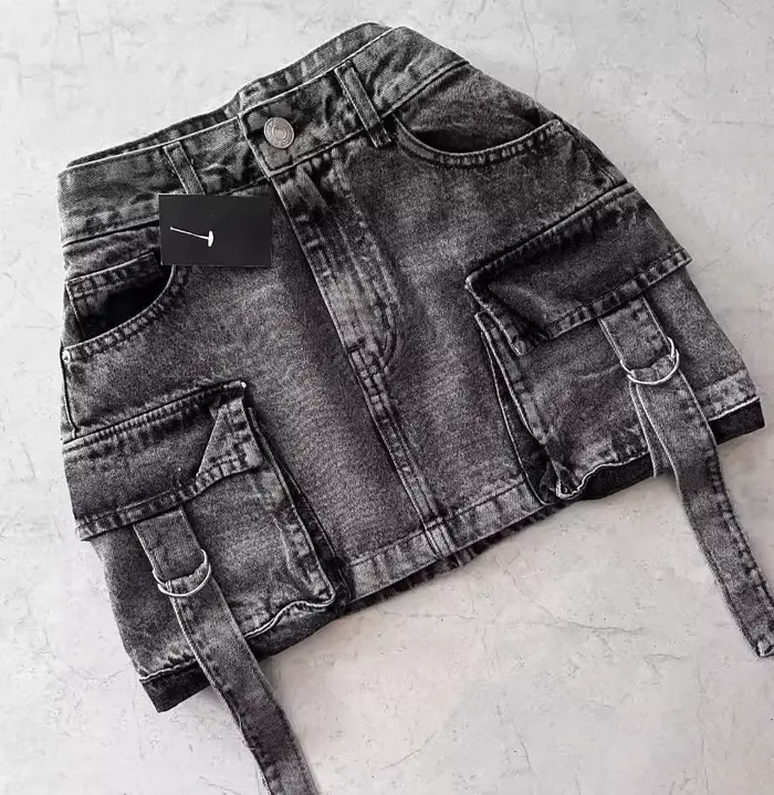 Jupes femmes Sexy jupe courte coupe ajustée décontracté jean régulier élégant épissure Denim taille haute hanche enveloppement une ligne poches été