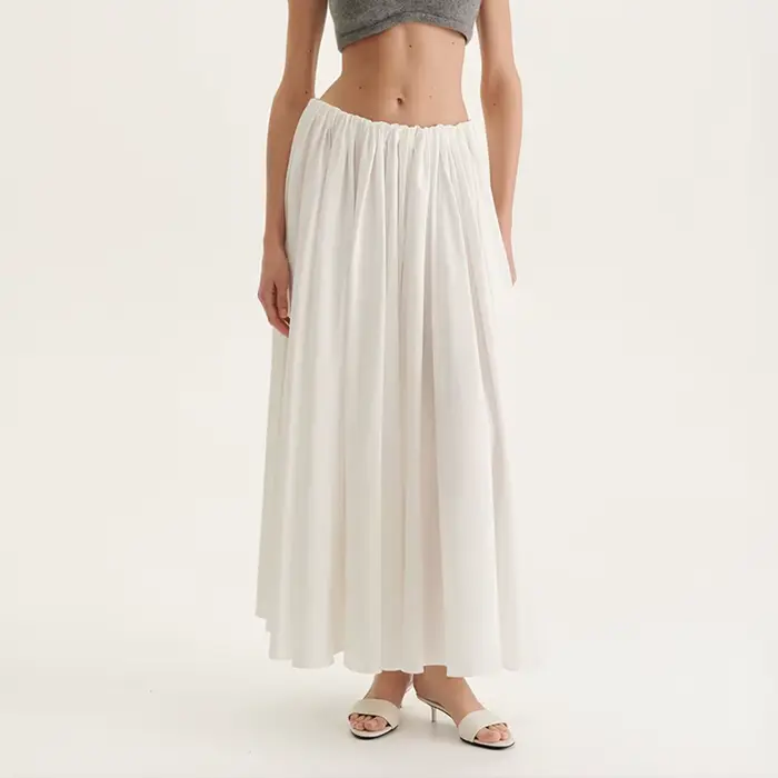 Jupe plissée unie pour femme, nouvelle collection 2026, style vacances, coupe évasée, jupe parapluie