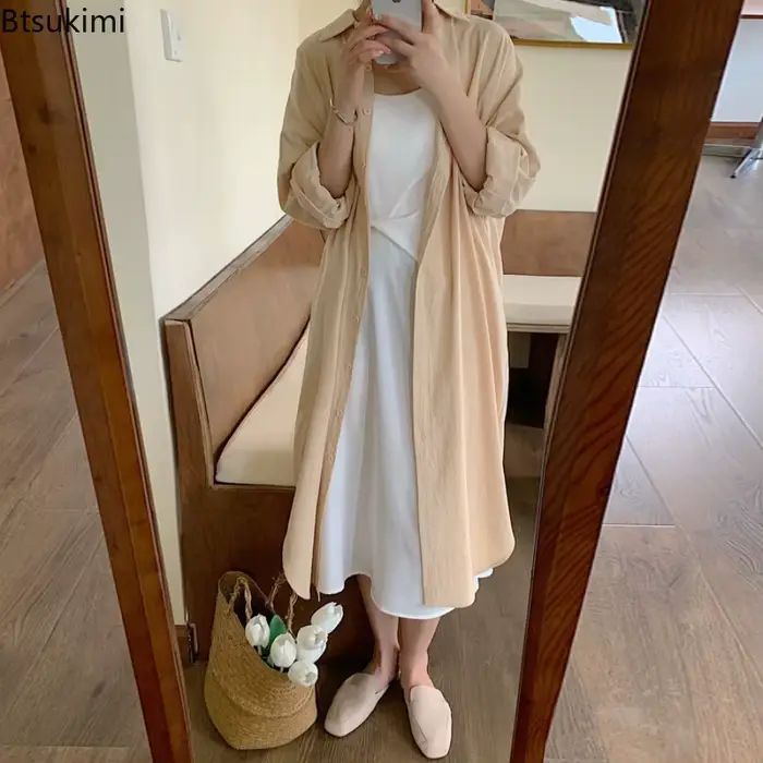Robe chemise longue pour femmes