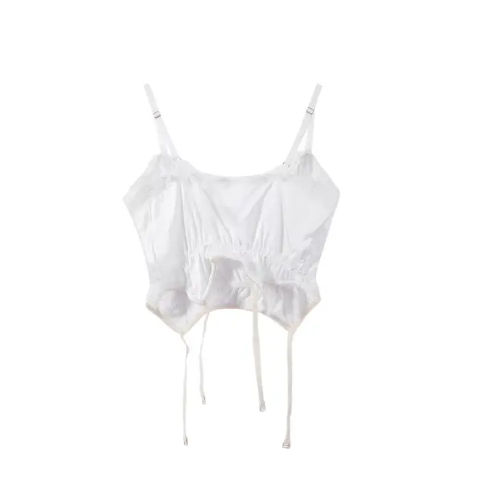 Ensemble haut et jupe en dentelle pour femme, haut caraco à fines bretelles avec fente latérale, déb