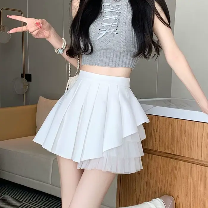 2026 Mesh pleated skirt for girls - summer hot girl short