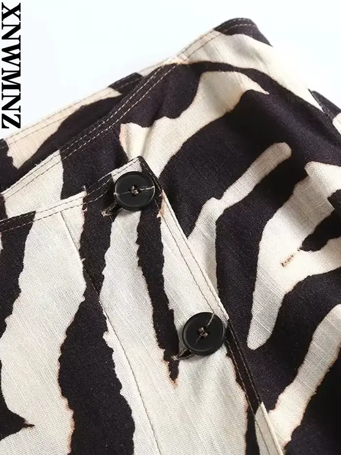 XNWMNZ – jupe fendue en lin mélangé pour femmes