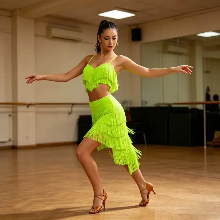 Jupe de danse latine à franges pour femmes