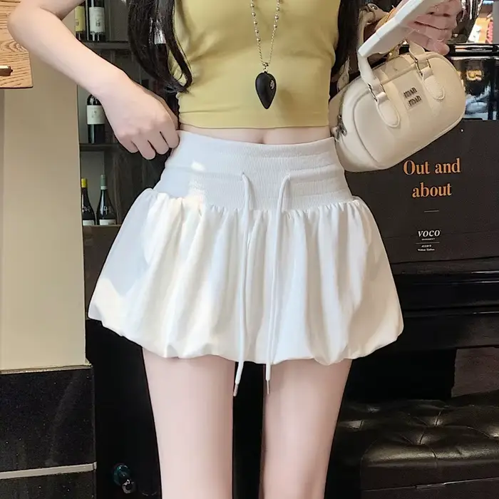 Jupe mi-longue bouffante taille haute pour femme