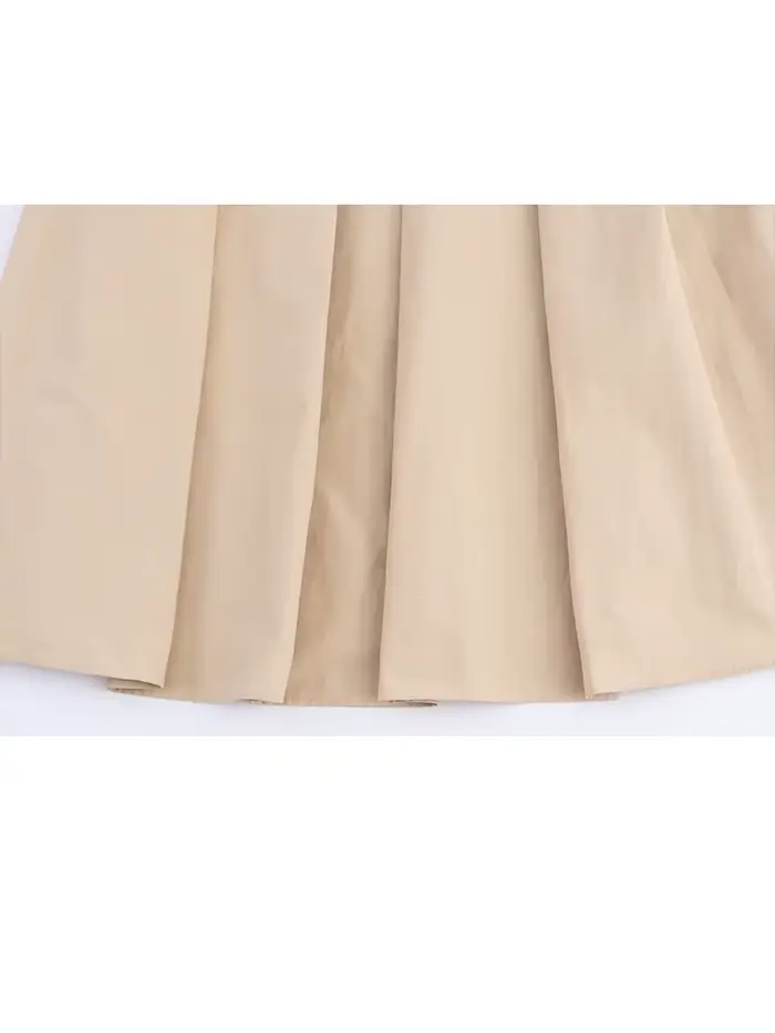 Jupe HH Femme Vintage Ceinturée Fermeture Éclair Midi A-Ligne Élégante Fête Plissée Décontractée Occasions Spéciales