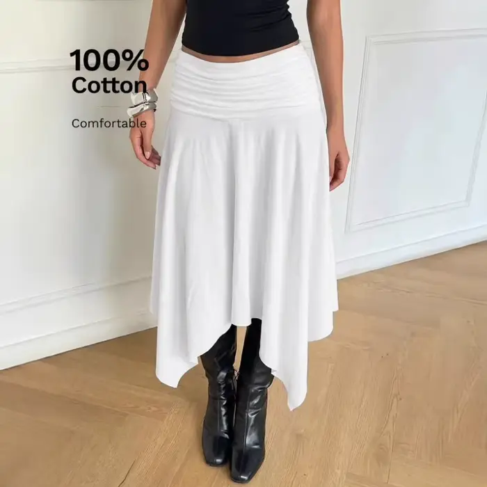 Jupes midi asymétriques bohèmes Y2K d'été