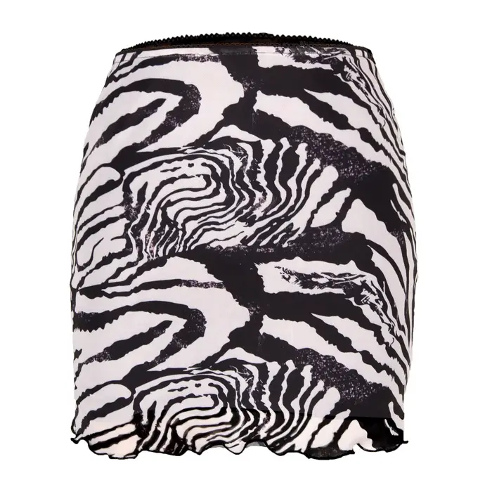 Jupe en gaze de maille imprimée GT pour femmes, taille haute, double, vêtements décontractés, éducat
