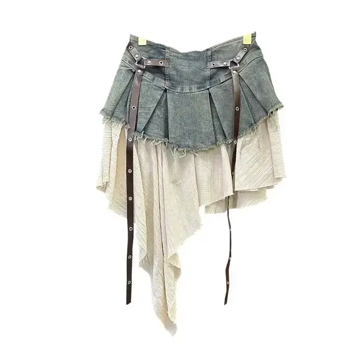 Jupe en jean d'été femmes taille haute a-ligne