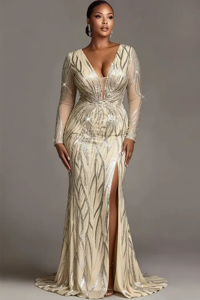 Robe de mariée grande taille en Tulle argenté