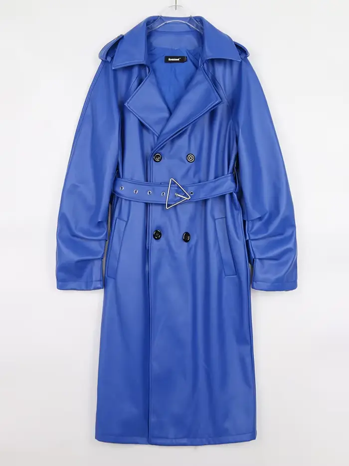 Lautaro-Trench-coat long en similicuir pour femme