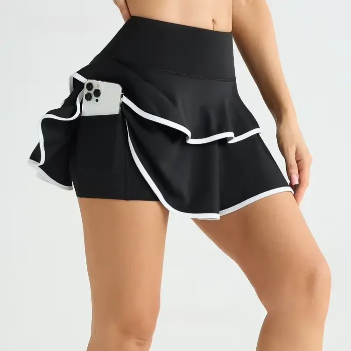 Jupe de Yoga gâteau avec poches pour femmes
