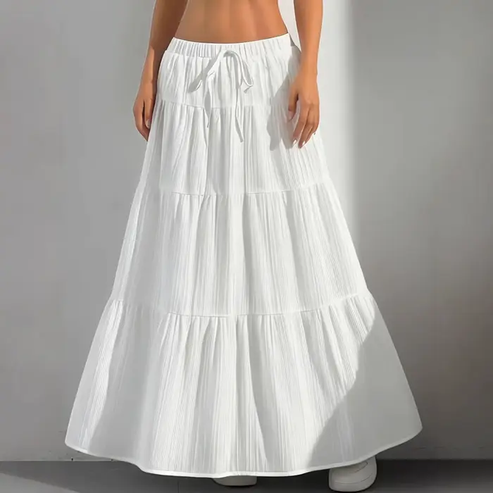 Jupe mi-longue féminine printemps-été avec empiècements à bretelles ample et large choix de couleurs pour femmes style de rue occasions spéciales