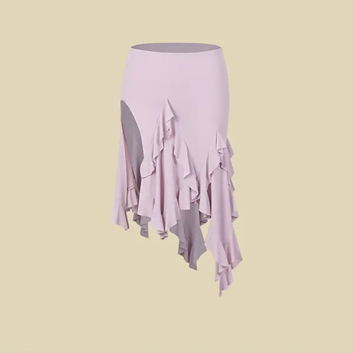 Jupe de danse latine Lotus Line à fente haute pour femme