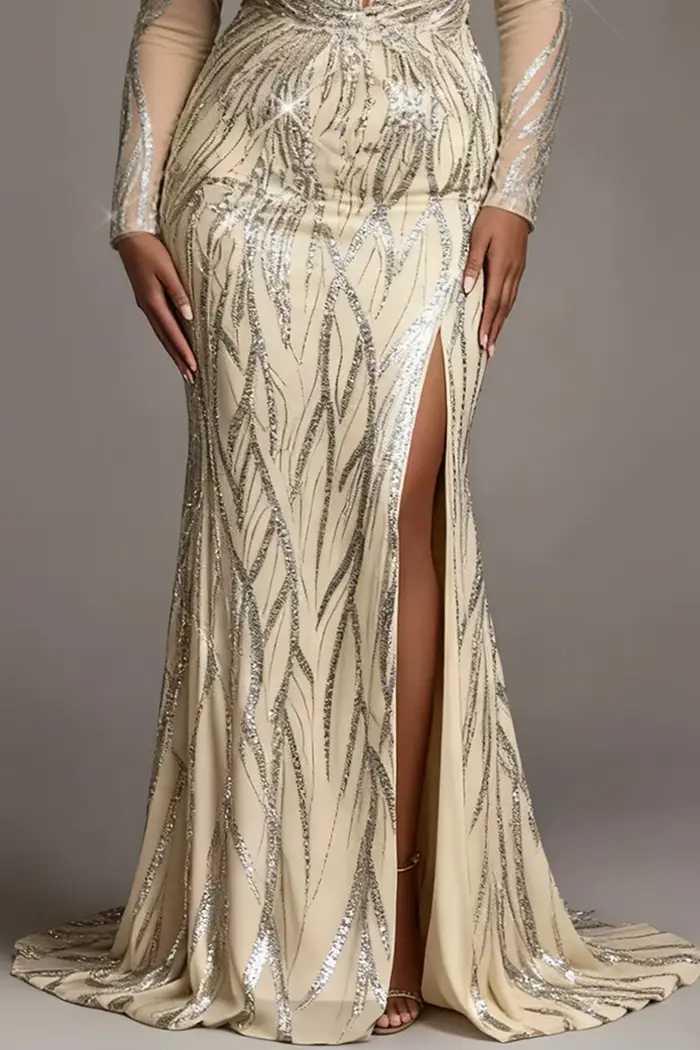 Robe de mariée grande taille en Tulle argenté