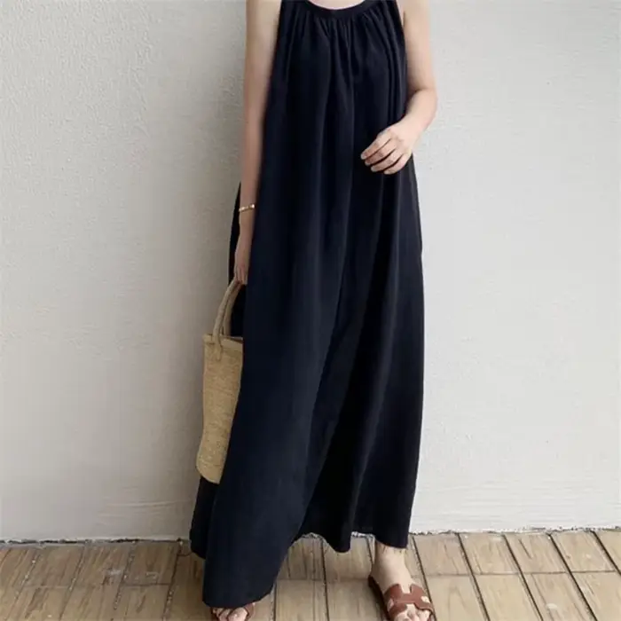 Robe Longue en Coton et Lin Précieux pour Femme