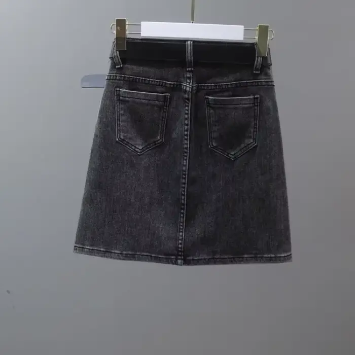 CoAdvantages-Mini jupe courte en jean avec poche pour femme