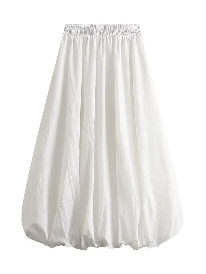 Jupe longue en polyester forme de ballon élégante et décontractée pour femmes coupe trapèze motifs fleuris occasions spéciales été