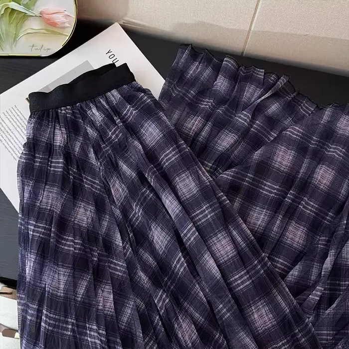 Jupe à carreaux Vintage pour femmes