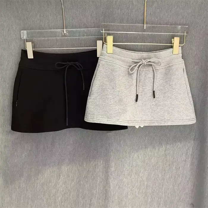 MEXZT Streetwear Mini jupe femmes mode coréenne noir cordon jupes été Preppy taille haute basique décontracté une ligne Faldas nouveau