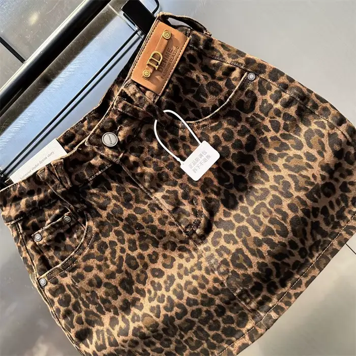 Jupe taille haute imprimée léopard pour femmes, mini-jupe en polyester extensible, style décontracté et moulant pour filles branchées, bas de tenue streetwear occasions professionnelles