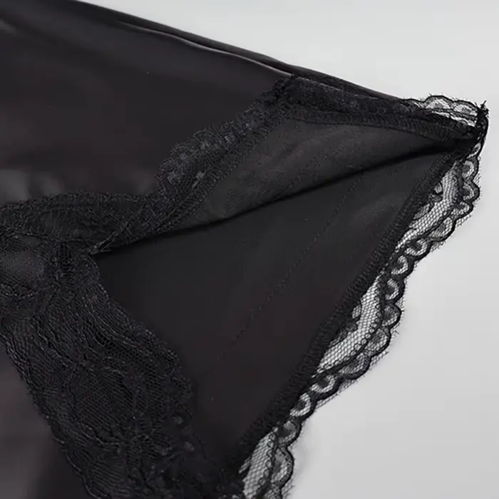 Jupe élégante taille haute en polyester avec bordure en dentelle et broderie satinée pour femmes, style crayon, mini, une ligne, ajustement parfait pour les occasions spéciales