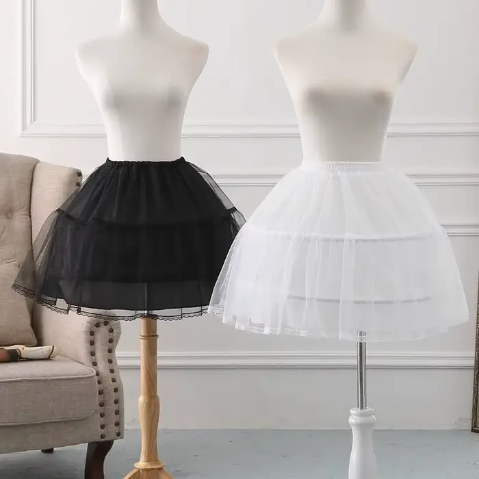 Jupon Crinoline pour filles avec cerceau sous jupe courte sous-jupe blanche a-ligne robe de bal jupons