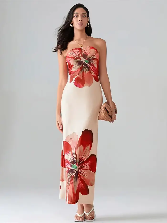 Robe longue à imprimé Floral pour femmes