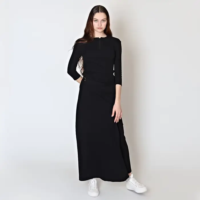 Ensemble chemise et jupe pour femme en coton avec fermeture éclair
