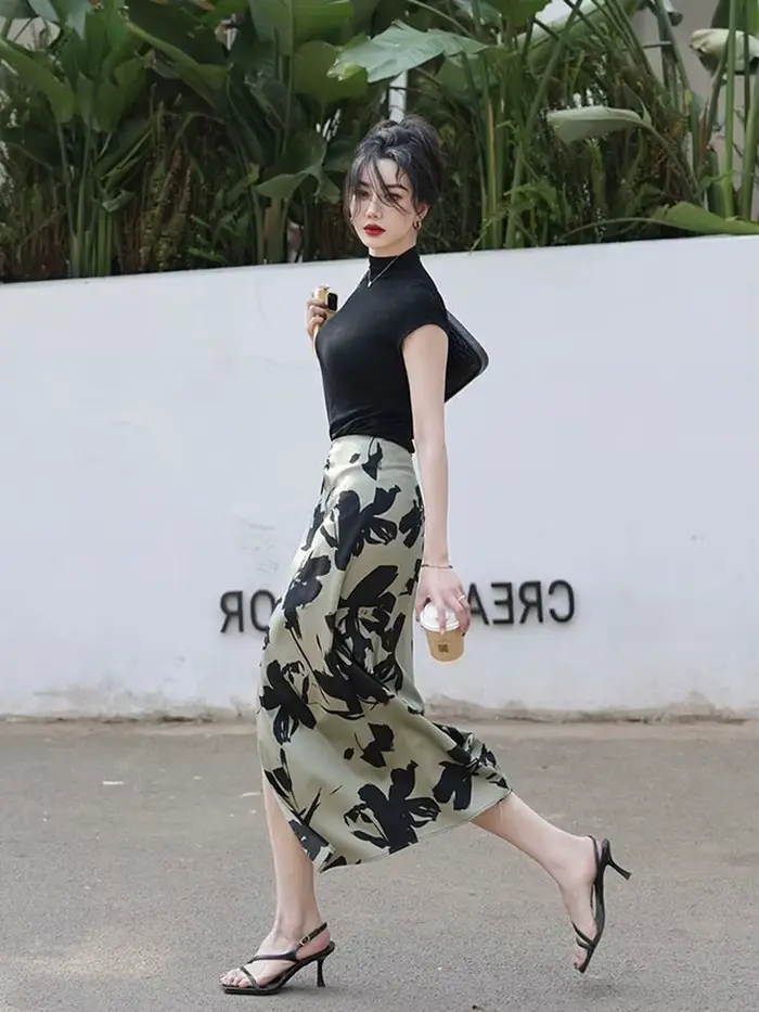 Jupes pour femmes taille haute Midi femme jupe impression vêtements ventes 2025 tendance mode coréenne une ligne de luxe élégant nouveau en Chic