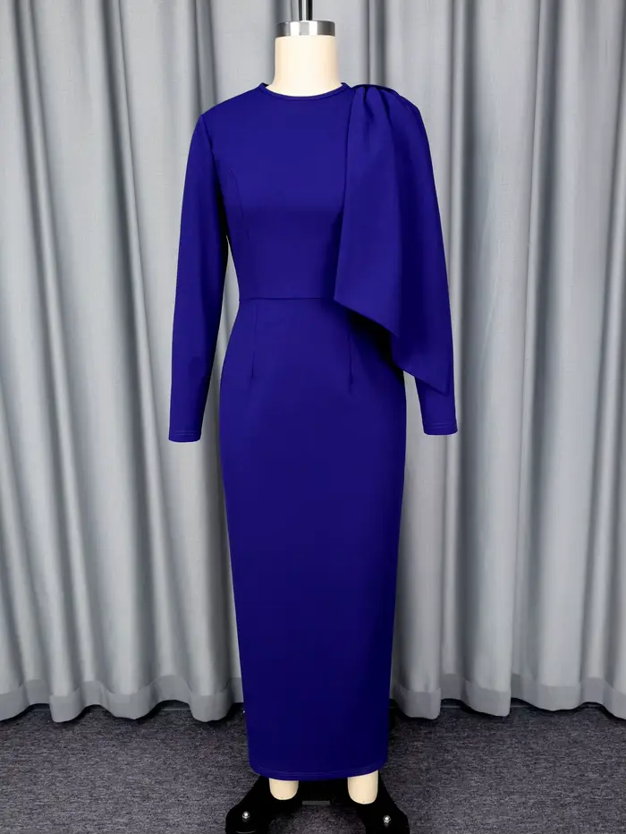 Robe Maxi à manches longues avec nœud pour femme