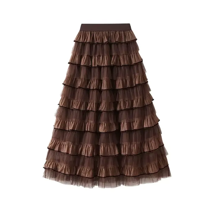 Jupe midi en tulle bouffant pour femme