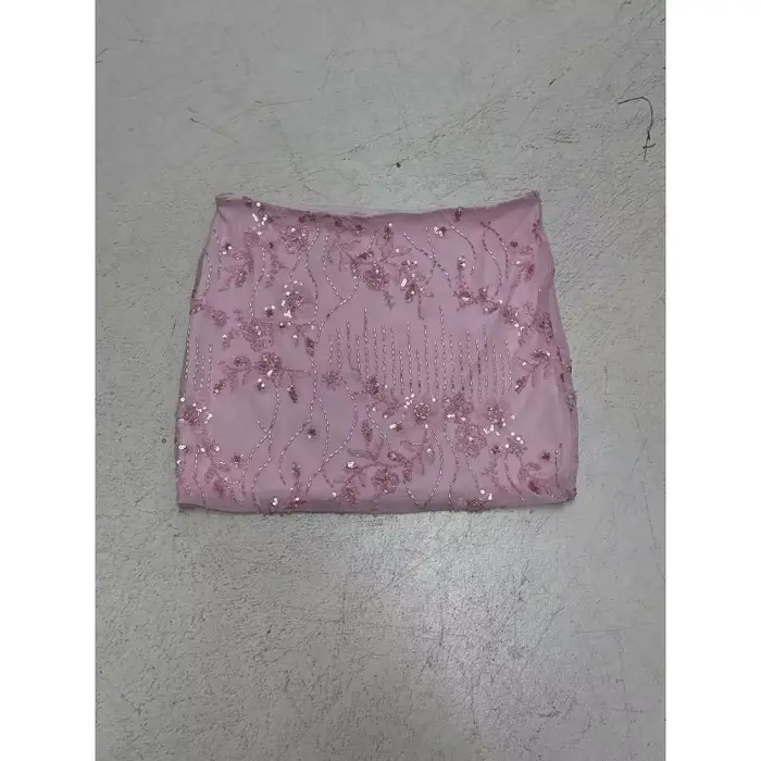 Jupe courte en maille à paillettes et perles pour femmes, jupe douce et épicée