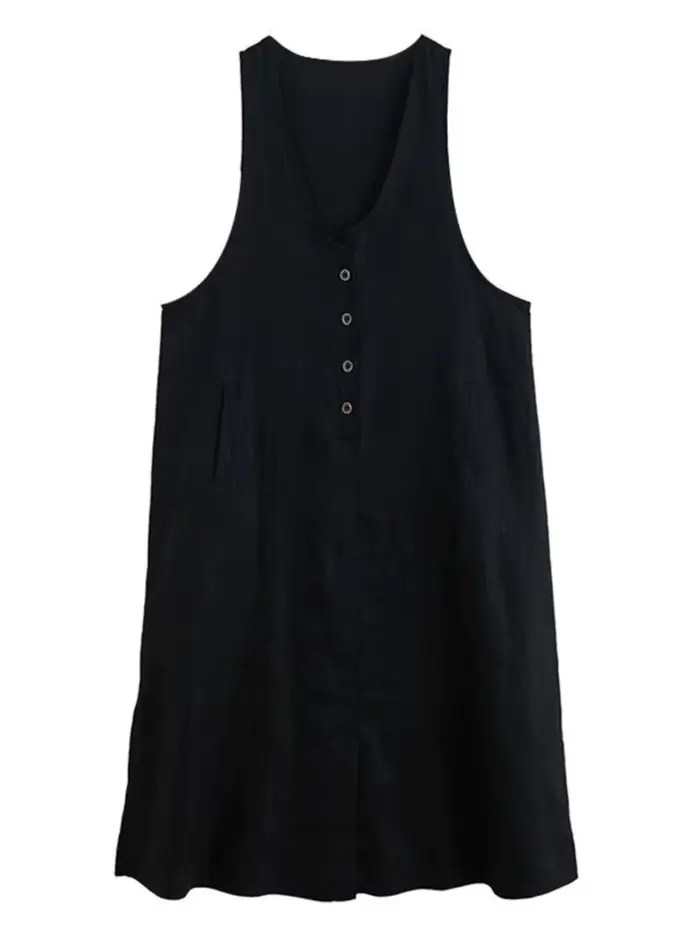 Robe en fibre de lin de coton pour femme